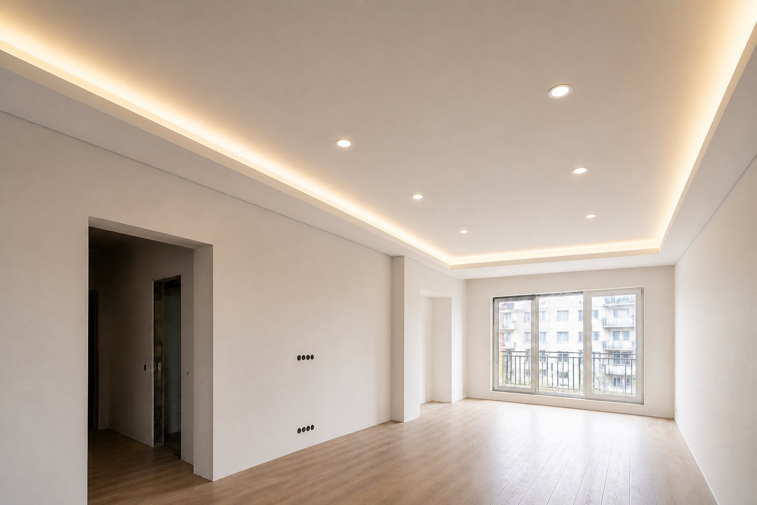Sufit napinany po modernizacji wnetrza